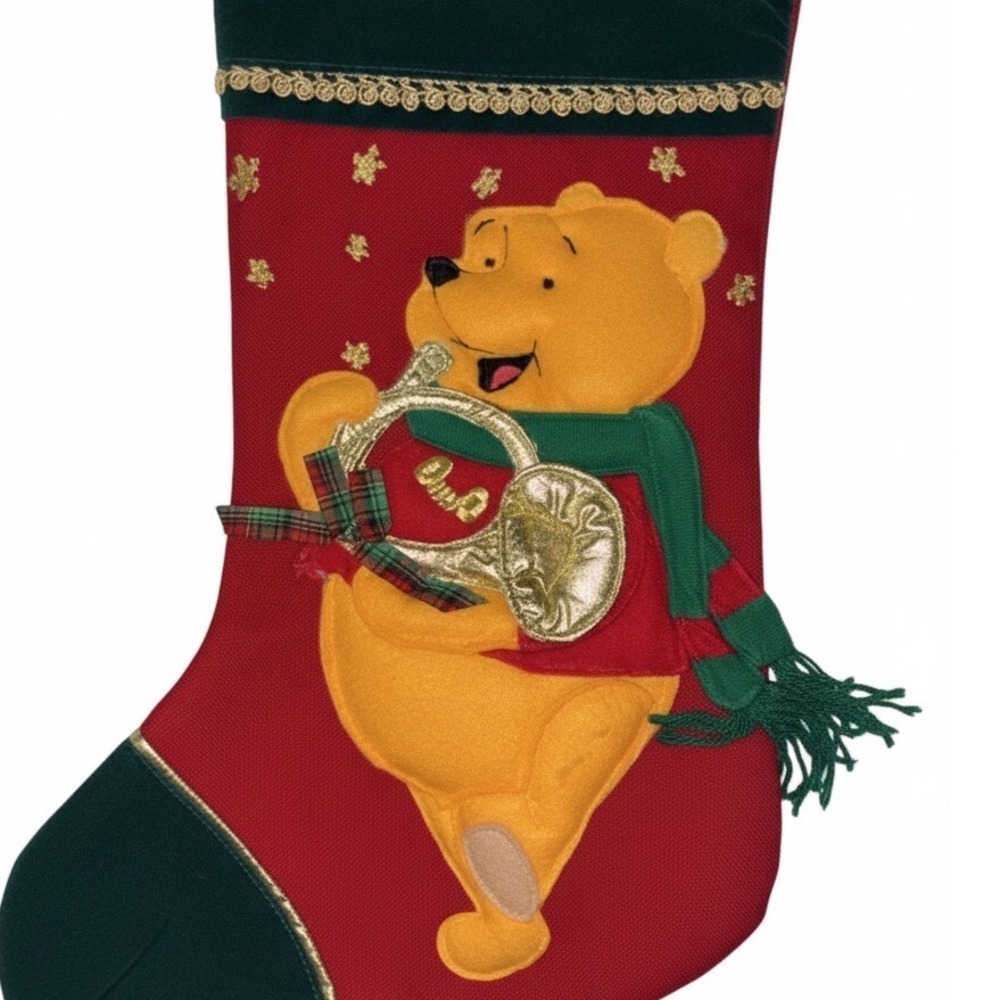 Disney‎ Winnie The Pooh Christmas Stocking Horn Holiday Decor Collectible 1990s - Picture 2 of 4